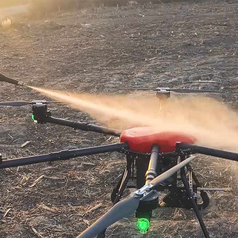 High-pressure cleaning drone for industrial building, solar panel and facade washing, professional UAV cleaning equipment